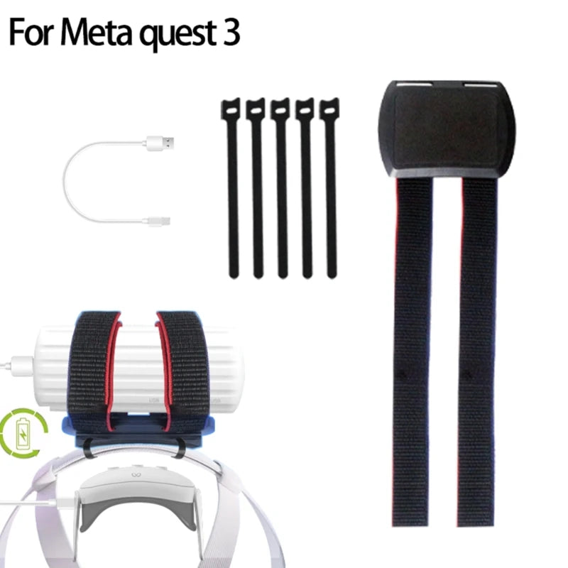 Comfort Head Strap Accessories Battery Holder Strap, Enhanced Support and Extending Playtime for META Quest 3