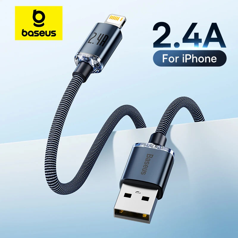 Baseus USB Cable For iPhone 14 13 12 Pro Max X XR XS 8 7 6s 6 iPad Fast Data Charging Charger USB Wire Cord Mobile Phone Cables