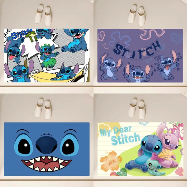 Cartoon Stitch and Lilo Cute Floor Mat  Anti-Slip Bathroom Kitchen Bedroom Living Room Entrance Rug Home Decor