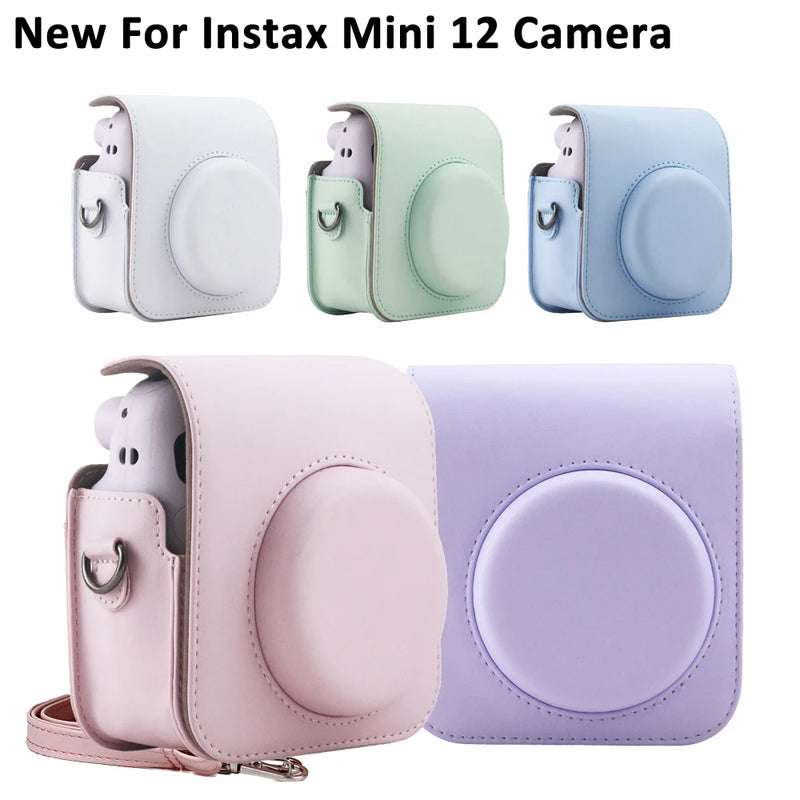 Fujifilm Instax Mini 12 Camera Pink / Blue / Mint / White / Purple Optional 20 Sheets Instax Mini Film + Album + PU Leather Bag