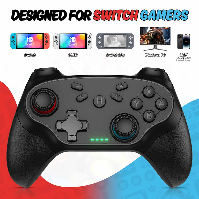 Wireless Controller For Pc/Switch/Oled/Ios/Android Bluetooth Gamepads Turbo Game Controller Vibration Control Console Remote