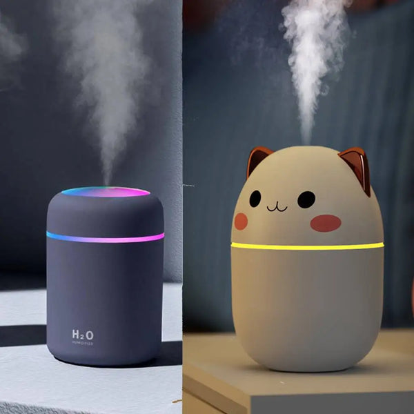 200/300ML Portable Air Humidifier Aroma Essential Oil Diffuser Mini Mute Humidifier With Night Light Car Air Humidifier for Home