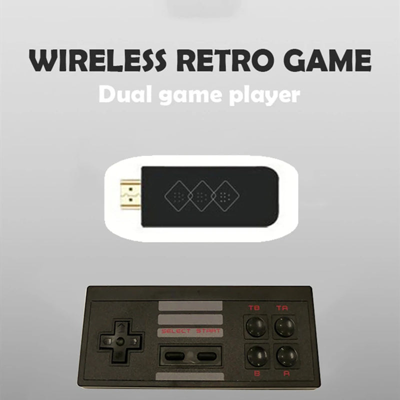 Extreme Mini Game Box with 2 Wireless Controllers, Retro Game Stick 2.1 with Classic Game Emulator for TV, Compatible with 8-bit