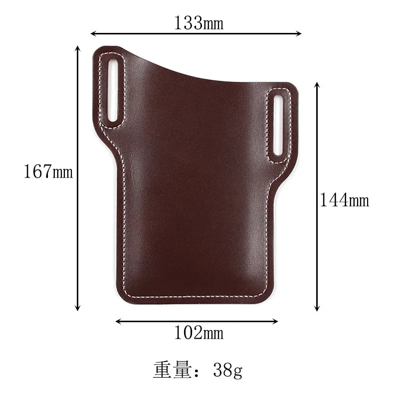 Men Phone Case Holster Cellphone Loop Holster Belt Waist Bag Props Leather Purse Phone Wallet Running Pouch Travel Camping Bags