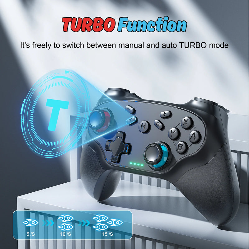 Wireless Controller For Pc/Switch/Oled/Ios/Android Bluetooth Gamepads Turbo Game Controller Vibration Control Console Remote