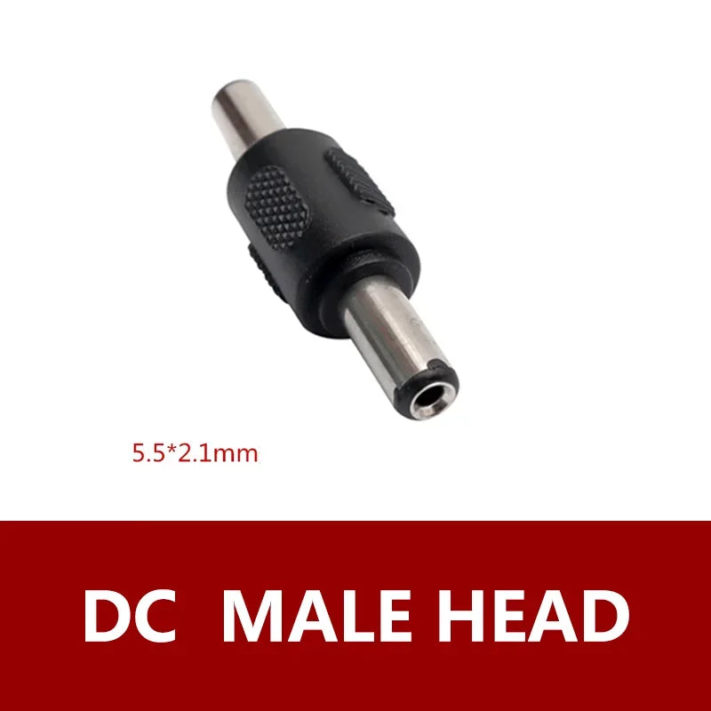 5/20PCS 5.5*2.1MM DC Conversion Head Jack Double Male to Male  Female to Female Panel Mounting Adapter Connector Plug For CCTV