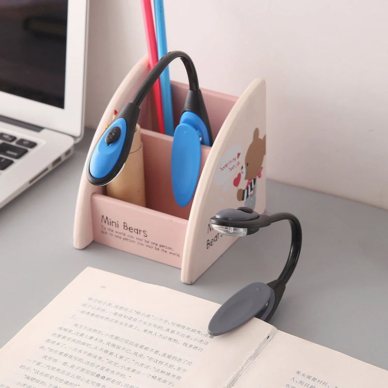 Mini LED Clamp Lamp Battery Powered Bookmarks Portable Light Reading Bedside Table Nightstand Decorative Book Children For Night