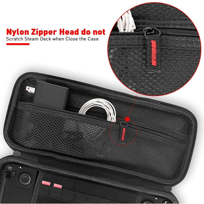 Portable Carrying Case Hard EVA Storage Bag with Handle Handbag Anti-Scratch Cover Shell for Steam Deck Game Console Accessories