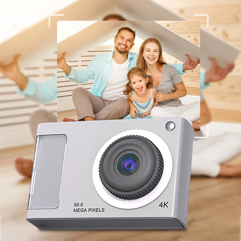 Digital Camera Dual Lens CCD Camera HD 1080P 48MP 4X Zoom Digital Point and Shoot Camera Anti Shake Birthday Gifts for Students