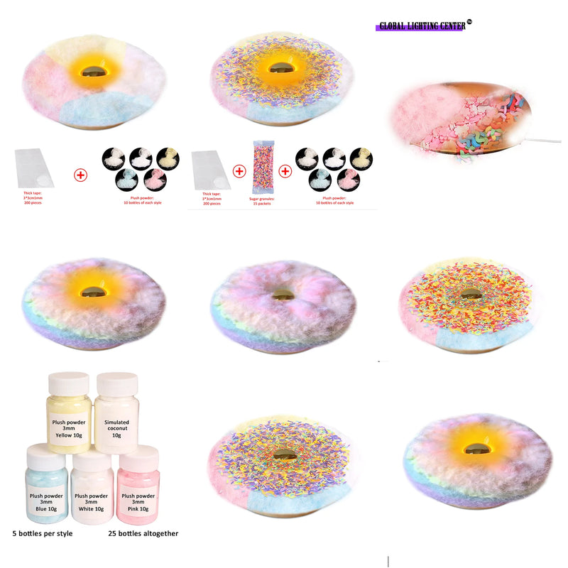 Donut Wall Lamp Orange Creative Round LED Lights Indoor Home Decoration Living Lamps Room Bedroom Touch Wall Lights 6 plug