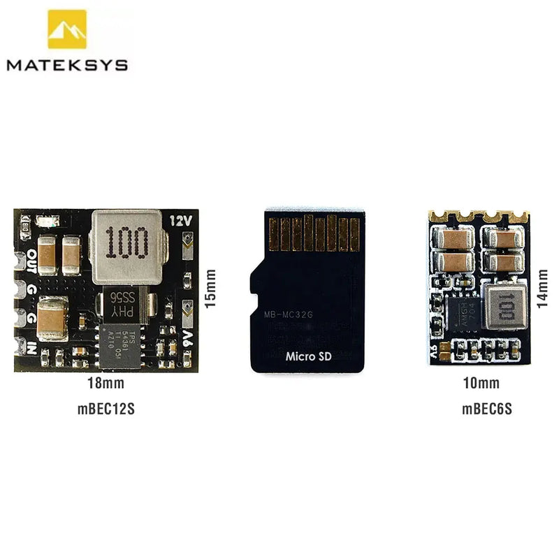 MATEK MICRO BEC 6-60V TO 5V/9V/12V-ADJ 18*15mm for RC Model Airplane Helicopter FPV Racing Drones DIY Parts