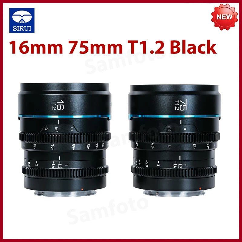 NEW ARRIVAL SIRUI Night Walker 16mm T1.2 75mm T1.2 S35 Cine Lens APS-C Large Aperture Lens for Sony E for Canon RF Fuji X L M4/3