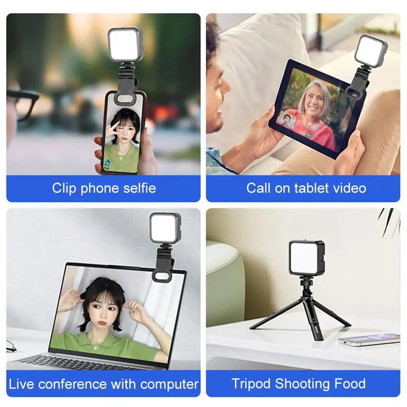 Mini Selfie Light Selfie Video Conference Light Portable LED Light Compatible For Cell Phone IPad Laptop Camera Accessories