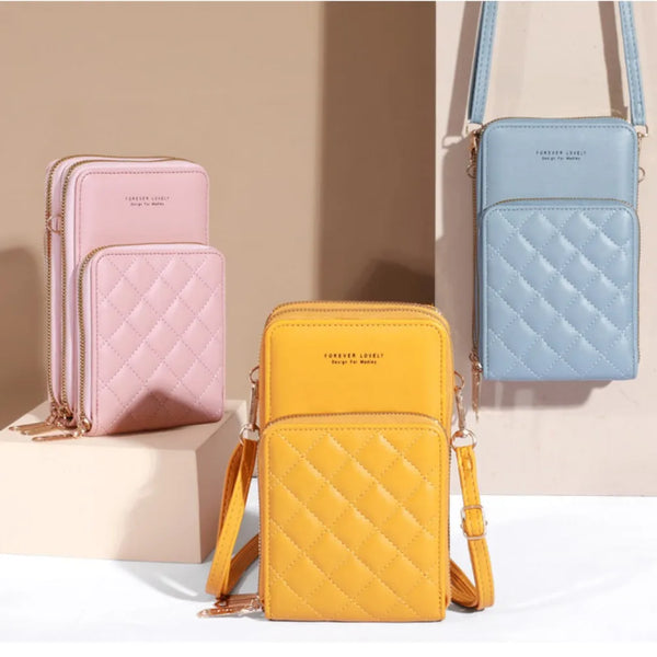 Pu Luxury Handbags Womens Bags For Woman 2023 Double Zipper Women'S Crossbody Bags Purse Clutch Phone Wallet Shoulder Bag