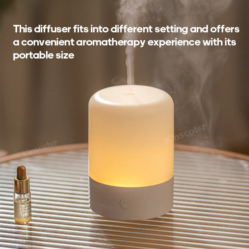 Portable USB Car Aromatherapy Diffuser Mini Desktop Air Humidifier Ultrasonic Water Mist Sprayer with RGB Colorful Nightlight