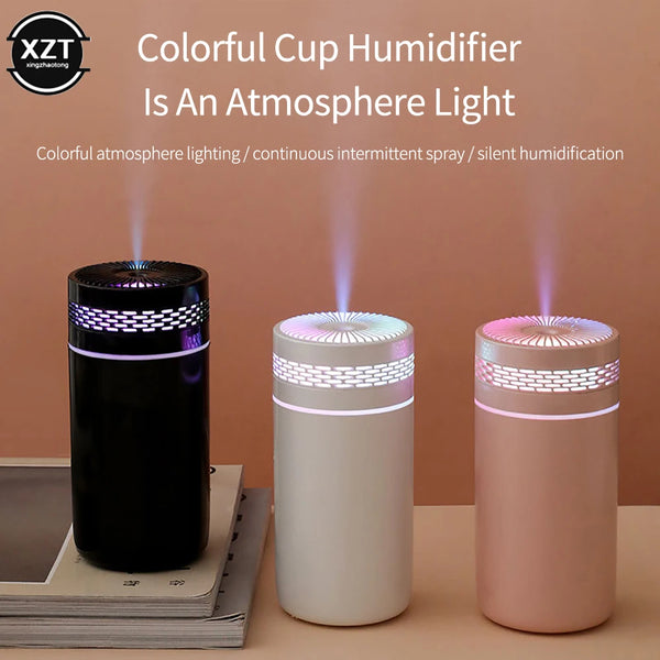 320ML Mini Car Air Humidifier USB Ultrasonic Essential Oil Diffuser Smart Purifier Home Aroma Anion Mist Maker LED for Home Car