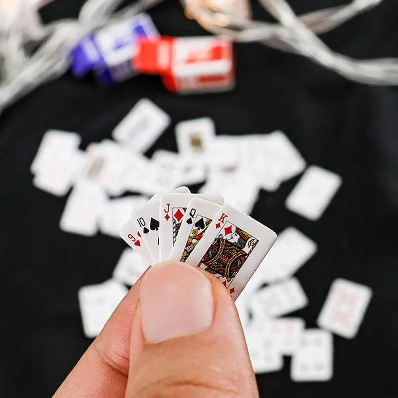 54 Cards/set Mini Poker Playing Cards Random Funny Models Poler Cute Board Games Table Game Poker Card Outside Playing