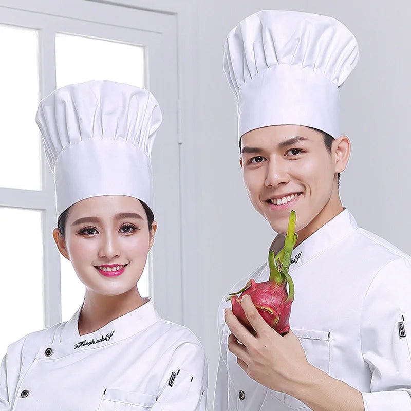 Kitchen Hats for Men's and Women's Hotel Restaurant Cook's Cap Waiter Chef  Work Caps Cake Supplies Cotton Cloth  Mushroom Hat