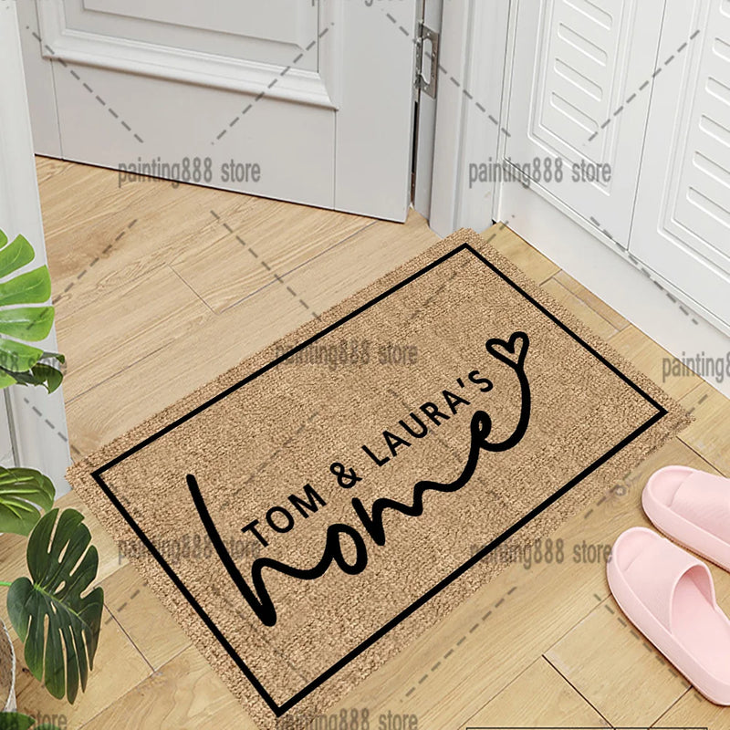 Front Door Mat Custom Doormat Home Decoration Carpet Entrance Personalised Doormat With Name Rug Housewarming Gift