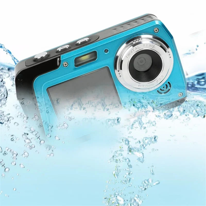 4K Underwater Digital Camera Video Recorder 56mp Anti Shake Selfie IPS Dual Screens 10FT Waterproof For Snorkeling Swimming