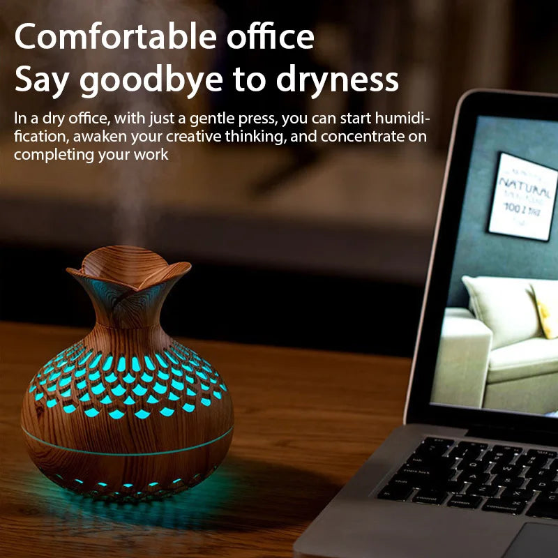 300ml Wood Grain Air Humidifier Essential Oil Aroma Diffuser USB Home Car Office Ultrasonic humidificador Portable Mini Purifier