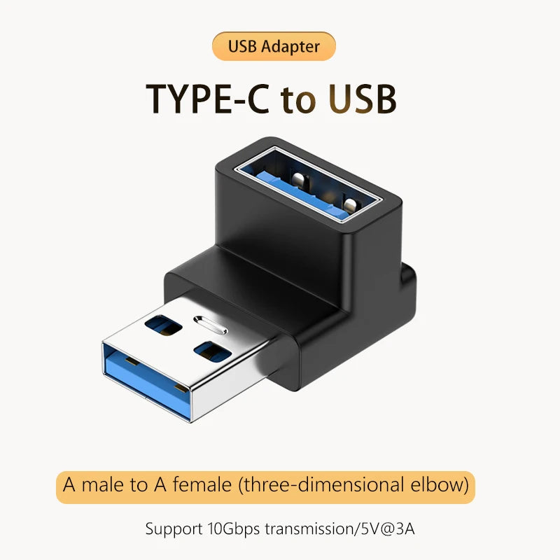 5A Type-C OTG Adapter 240W Fast Charging Data Converter USB 4.0 40Gbps Support 8K 60hz USB C 90/180 Degree Elbow Adapter