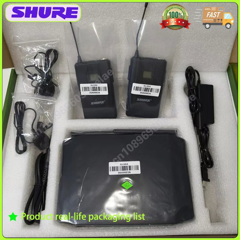 Shure GLXD4 Lavalier Microphone UHF Professional 640-690MHz Wireless Mic for Teaching/Hosting/Speeches/Tour Guide Occasions