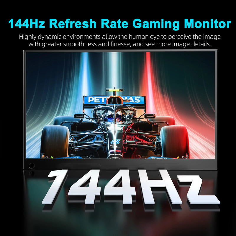 UPERFECT 2K 144Hz Gaming Display 17.3" 2560x1440P GPortable Monitor for Laptop HDR IPS Screen with VESA Dual Speakers for PC