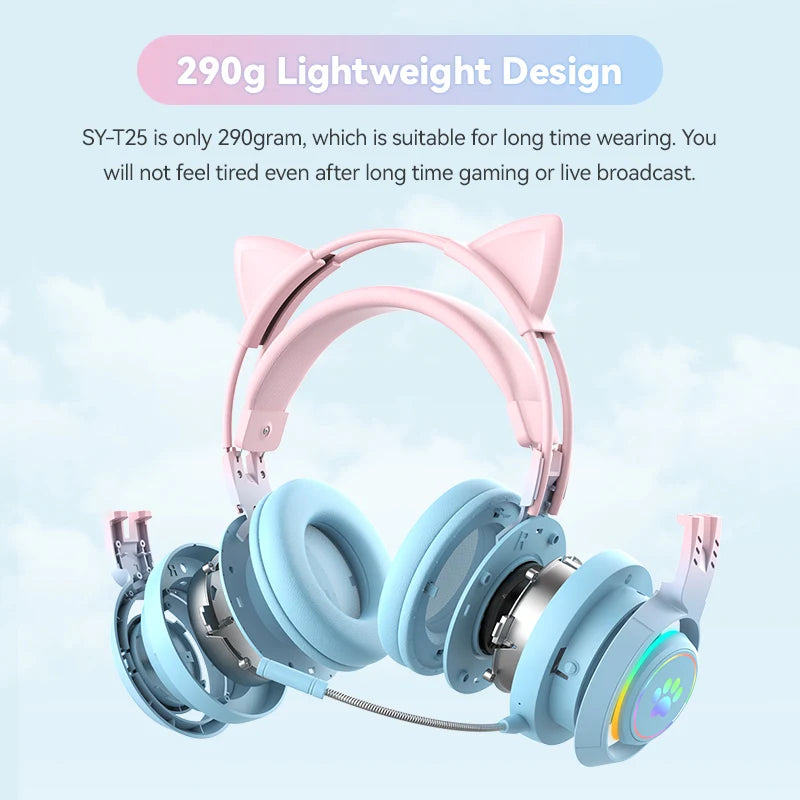 Cat Car Headphones Headset Gamer Wireless Headphones with Mic Gamer Girl Antler Bluetooth Gaming Headphones