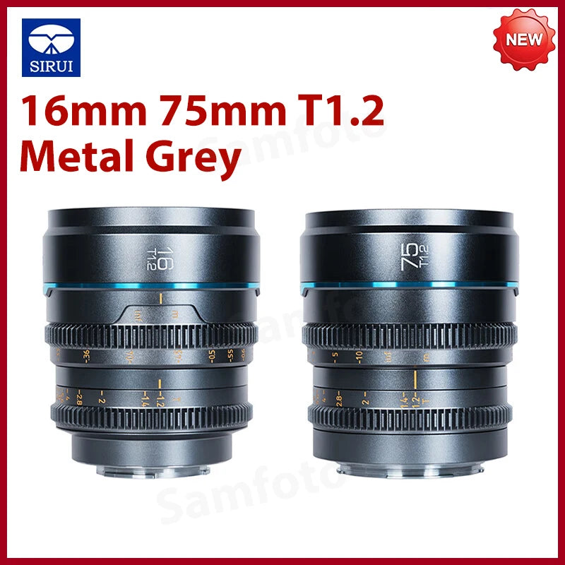 NEW ARRIVAL SIRUI Night Walker 16mm T1.2 75mm T1.2 S35 Cine Lens APS-C Large Aperture Lens for Sony E for Canon RF Fuji X L M4/3