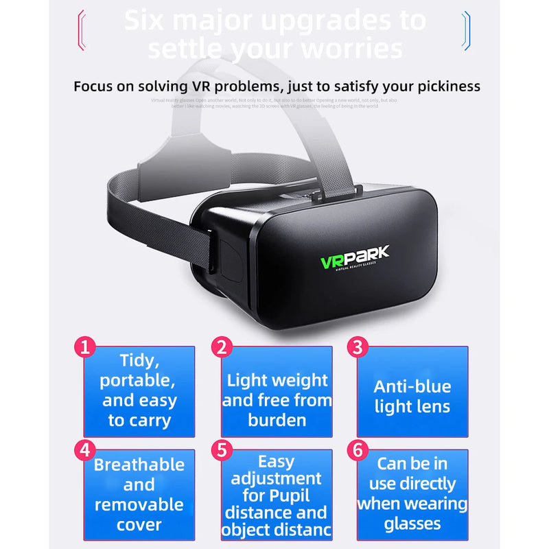 VR Glasses 3D Virtual Reality Headset Helmet For Phone Lenses Goggles Devices Viar Smart Smartphones Controller Cell Game Viewer