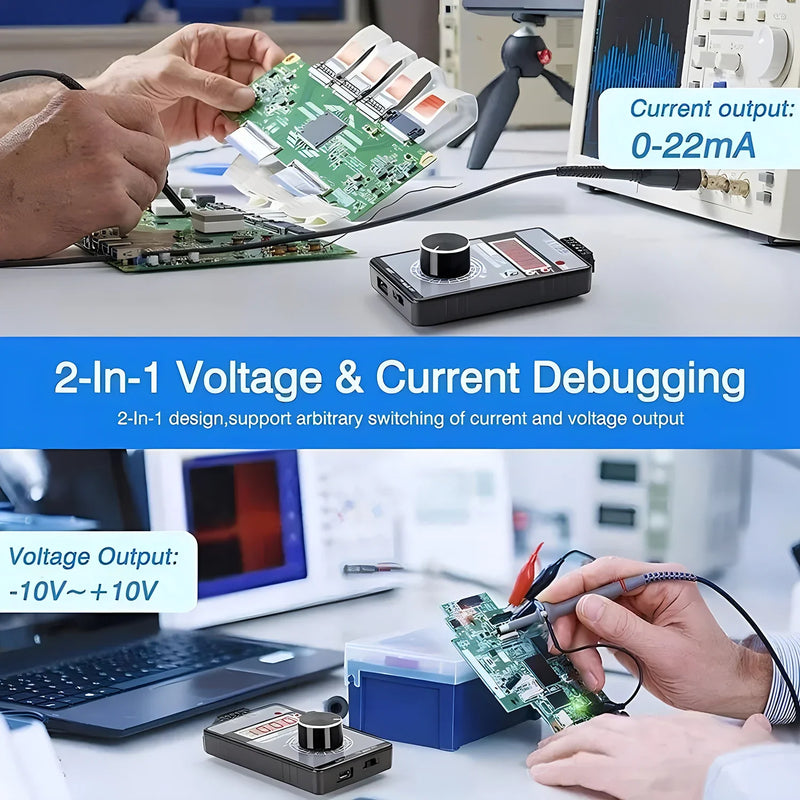 High Precision DC 0-10V 4-20mA Analog Signal Generator Adjustable Voltage Current 0-5V/3V/1V 0-22mA Debugging Source Calibrator