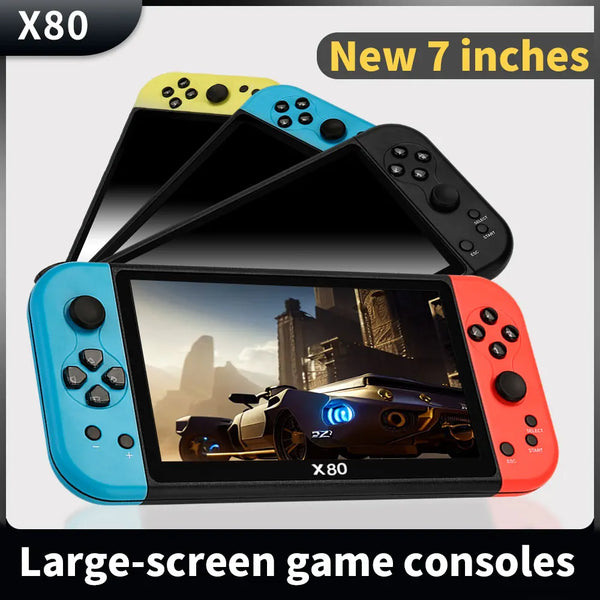 X80 Retro Handheld Portable Game Console 7inch 800*480 HD Screen 20000+ Classic Games Pocket Game Console Video Game Console