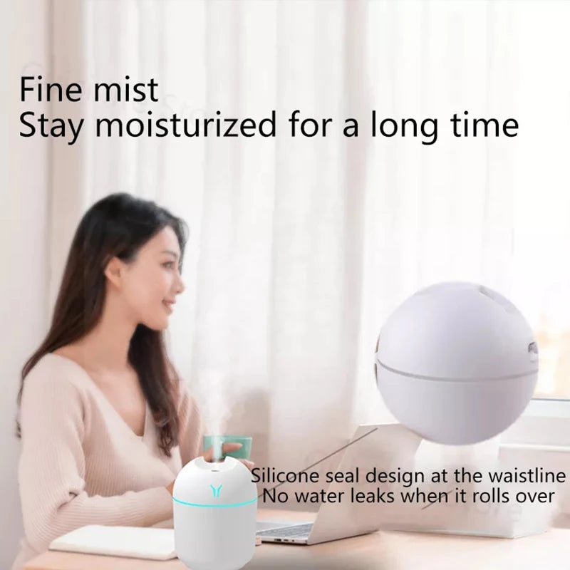 250ML Mini Air Humidifier Aroma Essential Oil Diffuser USB Home Car Cool Mist Sprayer Perfume Air Humidificadores with LED Light