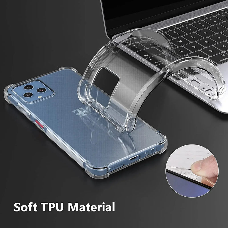 Soft TPU Transparent Phone Case for TCL T-Mobile Revvl 6x 6 Pro T Phone 5G Shockproof Airbag Protective Cover