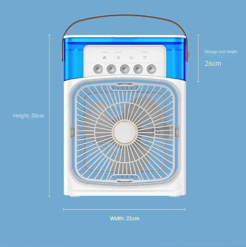 Mini Air Conditioner Air Conditioner Humidifier Portable Fan USB Led Bedroom Living Room Office Desk Reservoir 600ml Handle