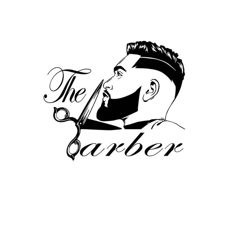 Barber Shop Men Beard Hairstyle Salon Wall Window Decal Fashion Hairdresser Hair Cut Wall Sticker Vinyl Wallpaper Removable