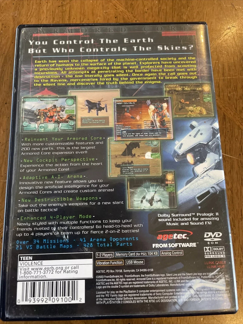 PS2 armored core silent line Copy Disc Game Black Bottom Unlock Console Station 2 Retro Optical Driver Video Game Parts