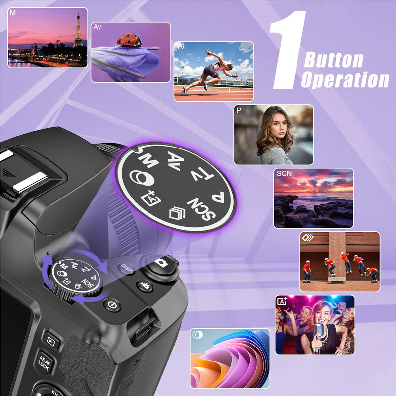 Digital Camera 4K 64MP SLR Camera Digital Photography Camera 10X Optical Zoom Youtuber Camera Webcam Digital Photography Camera