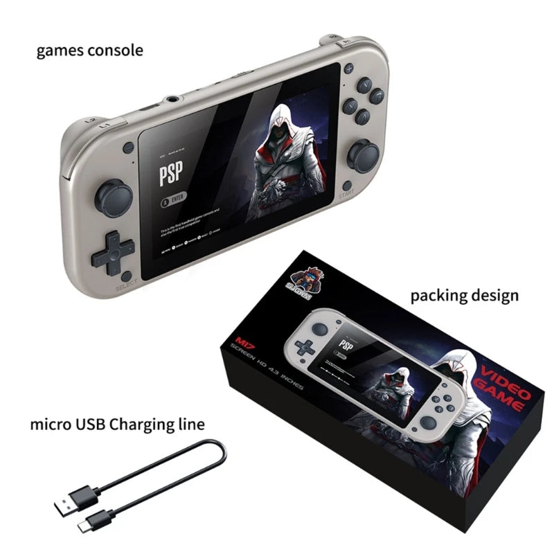 M17 Gaming Console Portable Pocket Video game Player Emuelec System 25 Built-in Emulators 64/128GB Storage New Dropship