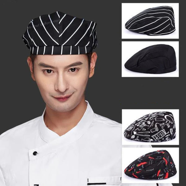 Men Mesh Patchwork Chef Restaurant Kitchen Cooking Wear Hats Beret Hotel Bakey Cafe Waiter Breathable Cap Women Accessories