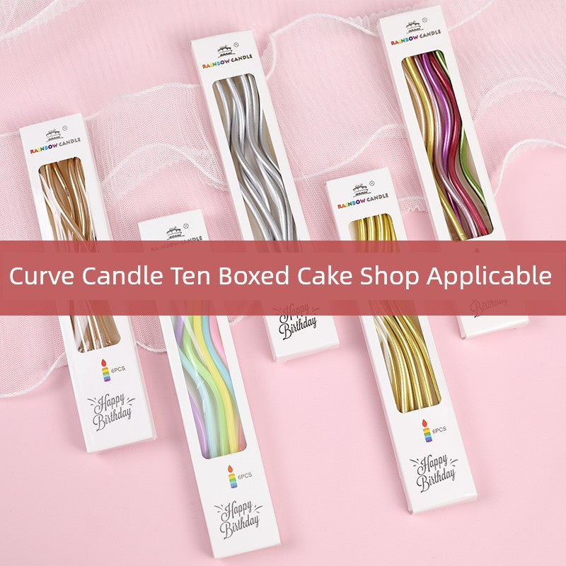 Cake Decorative Ornaments Birthday Baking Curve Candle