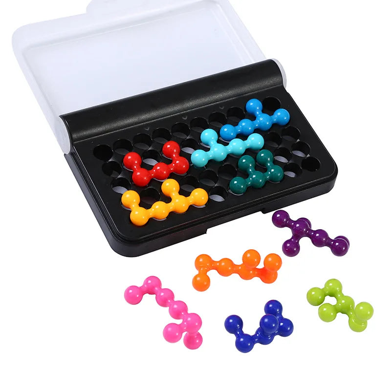 Kids Toy 120 Challenges Fit 3D Puzzle Board Games Skill-Building Brain Game with Portable Case Toys Children Xmas Gift