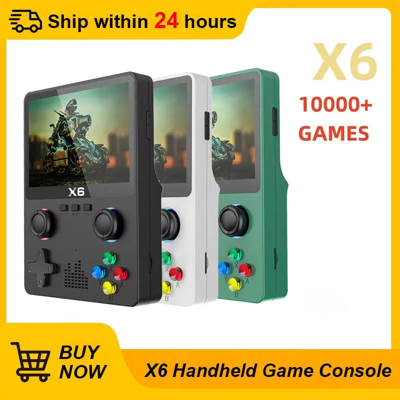 Hot Sale X6 Game Console 3.5'' IPS Screen Handheld Player Dual Joystick 11Simulators GBA FC Retro Classi Video Console Kids Gift