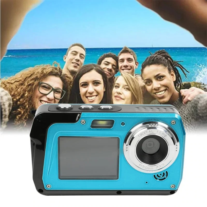 4K Underwater Digital Camera Video Recorder 56mp Anti Shake Selfie IPS Dual Screens 10FT Waterproof For Snorkeling Swimming