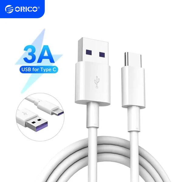 ORICO 3A USB Type C QC3.0 Fast Charging Cable for Samsung Xiaomi Huawei for Macbook Pro Mobile Phone Tablet