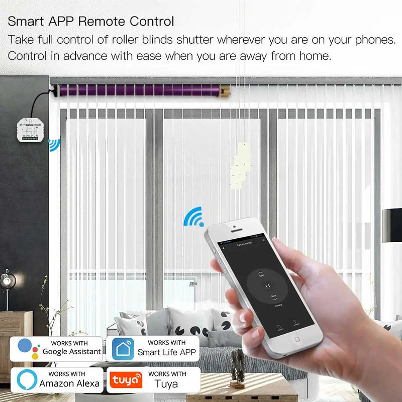 Tuya WiFi Smart Curtain Switch Module Roller Blinds Shutter Motor Smart Life APP Remote Control Alexa Google Home Voice Control