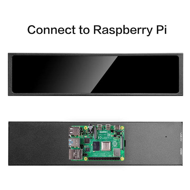 LESOWN Small Stretched Screen LCD Wide Bar Monitor 11.3 8.8 7.9 inch 440x1920 IPS HDMI Expand Monitor for Computer Raspberry Pi