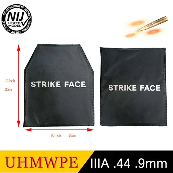 NIJ IIIA 3A PEUD Soft Bulletproof Plate Ballistic Vest Bulletproof Backpack Ballistic Board Big Plates 10x12