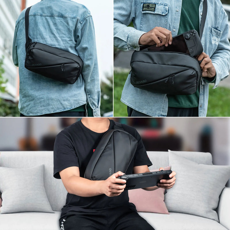 Storage Shoulder Bag Case for Steam Deck Game Console Accessories Waterproof PU Case Large Space for Steam Deck Oled